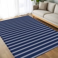 thumbnail image 4 of 5x7 Area Rugs, Navy Blue Striped Non-Skid Rubber Backing Large Rectangle Rugs - Living Room Bedroom Home Office, Navy Blue White Farmhouse Stripes Indoor Floor Mat Carpets Washable Rug, 4 of 9