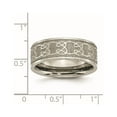 thumbnail image 6 of Chisel Titanium Brushed Center 8mm Scroll Design Band, 6 of 7