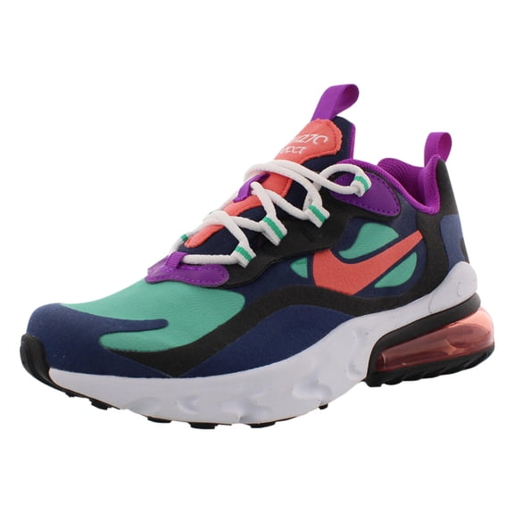 Nike Air Max 270 React Girls Shoes Size 6, Color: Blue Void/Magic Ember/Black/Pink/Purple