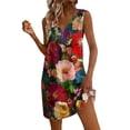 thumbnail image 2 of QUNYINEY Floral Womens Sundresses Casual Mini Sleeveless A Line Summer Tank Dress V Neck Beach Loose Fit with Pockets Dresses, 2 of 7