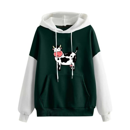 

Aueoeo Fall Clothes for Women Fashion Tops for Women Women s Rounk Neck Long Sleeve Hooded Casual Print Pullover Blouse Sweatshirt Tops Shirts Tops