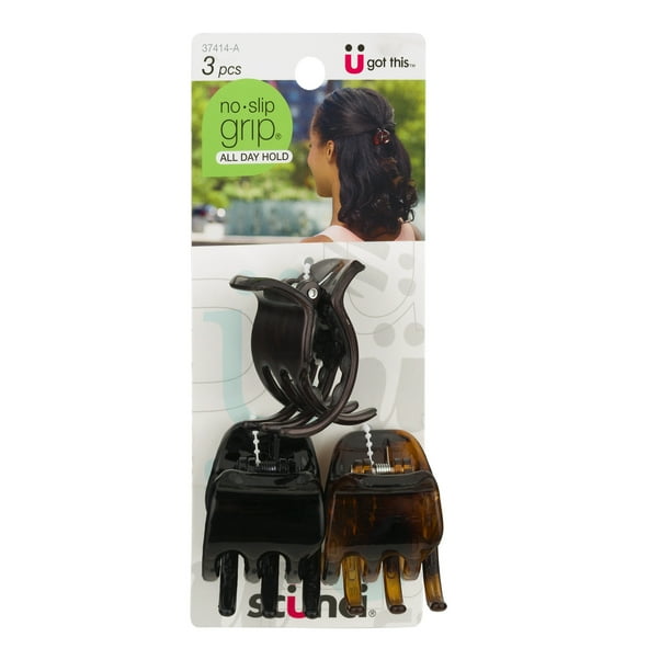 scunci Scunci Small Claw Clip in Black, Grey and Peach for Everyday Use in Hair, 3ct Walmart