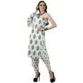 thumbnail image 3 of Moomaya Designer Printed One Shoulder Bell Sleeve Kurti w/ Pants Ethnic Clothing Sets For Women, 3 of 7