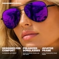 thumbnail image 6 of GRINDERPUNCH Big XXL Wide Frame Extra Large Polarized Aviator Sunglasses for Big Heads Men Oversized - Gold, 6 of 10