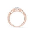 thumbnail image 6 of 1/12 CT Round Cut Natural White Diamond Square Frame Engagement Ring In 14K Rose Gold Plated Sterling Silver (Color: I-J, Clarity: I2-I3, 0.08 Cttw) -10, 6 of 8