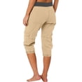 thumbnail image 4 of Yifymode Cargo Capris for Women Casual Capri Pants with Pockets Summer Hiking Pants Outdoor Pull On Cargo Pant,Khaki XL, 4 of 4