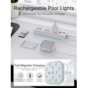 LED Submersible Pool Lights - Rechargeable Remote Control Swimming Pool Light with Timer, 16 LED Color changing IP68 waterproof Underwater Lights for Inground pool, Party, Bathtub, Hot tub (2 Pack)