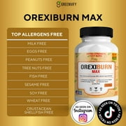 Orexiburn Max Extra Strength Weight Management Supplement, 60 Capsules, with Raspberry Ketones, Green Tea, L-Carnitine, 3-Pack
