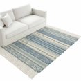 thumbnail image 4 of Blue Geometric Washable Area Rug 3'x5', Modern Abstract Art Vintage Boho Woven Cotton Tassels Kitchen Rugs, Non Slip Indoor Door Mat Throw Carpet for Entryway Living Room Nursery Laundry Room, 4 of 9