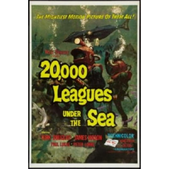 20000 Leagues Under The Sea Movie Poster Reprint 27Inx40In for any room 27x40 Square Adults Best Posters