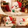 thumbnail image 5 of LXGGDDO Christmas Teddy Bear Stuffed Animal - Adorable Xmas Plush Toy with Hat and Scarf - Soft and Cuddly Winter Companion for Kids and Seniors - 10 inch, 5 of 6
