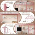 thumbnail image 6 of Loft Bed Twin Size, Heavy Duty Metal Loft Bed Frame with Arched Guardrail and Safety Ladder, Space-Saving, No Box Spring Needed, Pink, 6 of 8