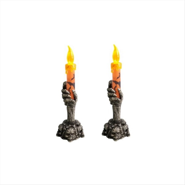 Luces Decorativas de Halloween Accesorios de Decoración Esqueleto Fantasma Mano Sosteniendo Velas Luces LED Luces de Calabaza Electrónicas A