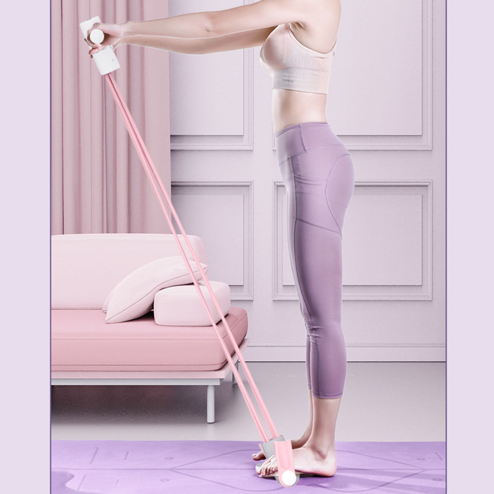 Foot Pedal Resistance Band Multifunctional Trainer for Full Body Workout Abdomen Waist Arm Leg Strength Training Yoga Fitness