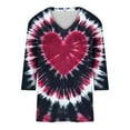 thumbnail image 5 of fartey Women's 3/4 Length Sleeve Tops Plus Size Valentine Day T-Shirts Cute Funny Love Heart Print Pullover Shirts Casual V Neck Lightweight Soft Gifts Tshirts Tee, S-5XL, 5 of 5