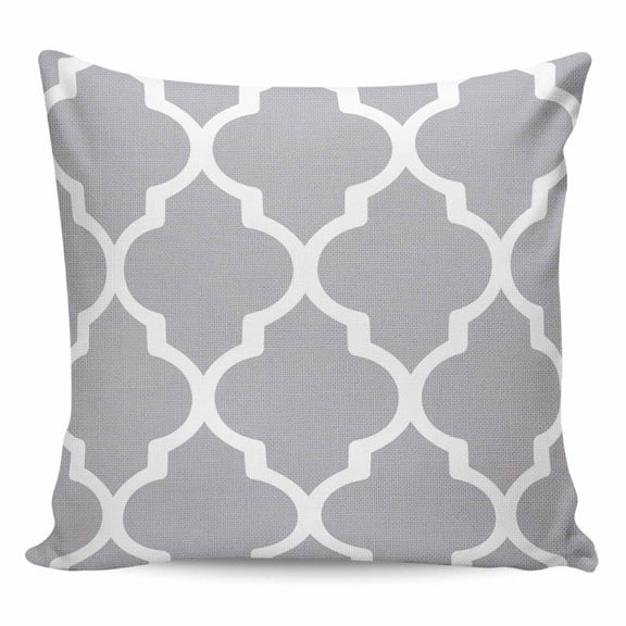 Moroccan Grey Pillow Covers 16x16 Inch Decorative Throw Pillow Cover, Modern Abstract Geometric Minimalist Sofa Pillowcases Accent Cushion Case Home Decor Bedroom Living Room