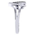 thumbnail image 4 of 0.25 Carat (ctw) Sterling Silver Black & White Diamond Ladies Split Shank Heart Love Promise Ring 1/4 CT, 4 of 4