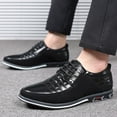 thumbnail image 2 of Zshosam Men's Leather Dress Shoes Comfort Business Casual Oxford Shoes Fashion Dress Sneakers Soft Loafers Derby Shoe for Office Working Walking Driving(Black,39), 2 of 9