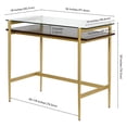 thumbnail image 5 of Evelyn&Zoe Mid-Century Modern 36" Wide Brass/Walnut Home Office, 5 of 7