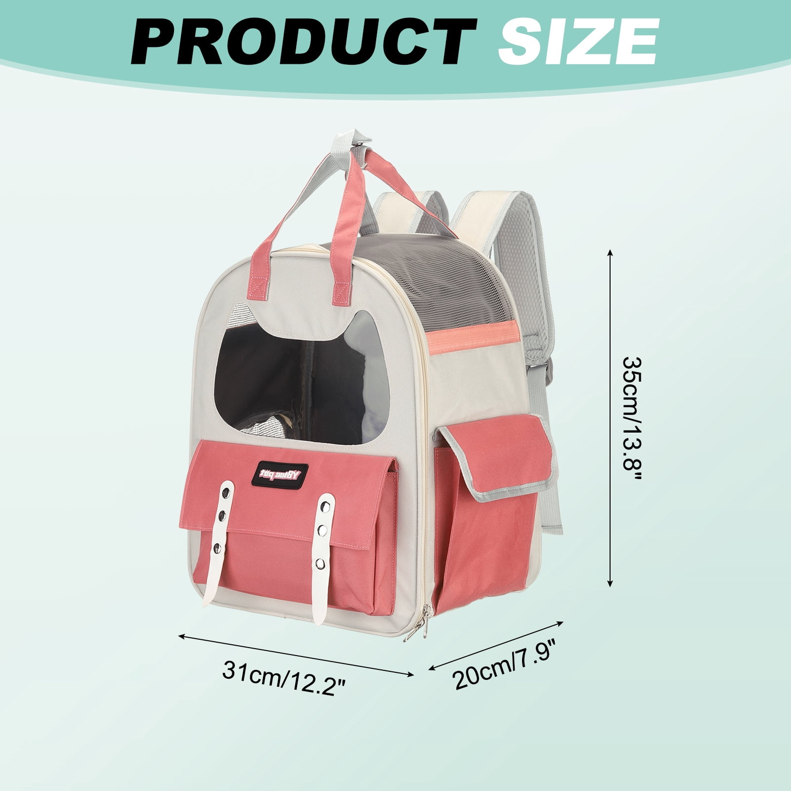 Cat Backpack Carrier, Breathable Pet Hiking Backpack Travel Bag for Cats or Small Dogs Pink