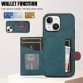 thumbnail image 6 of Mantto Case for iPhone 15,Wallet Phone Case Cute Leather Case with Card Holder Crossbody Cover for Women Girls Strap Wristlet RFID Blocking Shockproof For iPhone 15,Green, 6 of 8