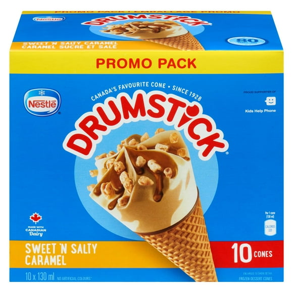 Cornets NESTLÉ DRUMSTICK Caramel Sucré et Salé 10 x 130ml