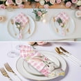 thumbnail image 3 of Pink Easter Cloth Napkins, Spring Easter Bunny Eggs Floral Buffalo Plaid Washable and Reusable Dinner Napkins Set of 6, Table Napkin for Kitchen Party Birthday Wedding Hotel Housewarming 20"x20", 3 of 9