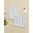 thumbnail image 4 of Bagilaanoe 2pcs Toddler Baby Boy Shorts Set Sleeveless Letter Print Tank Tops + Shorts 6M 12M 18M 24M 3T Kids Casual Summer Clothes, 4 of 7