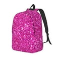 thumbnail image 4 of Hirioo Rose Red Glitter Canvas Backpack, Durable Travel Backpack with Multiple Compartments,Large Capacity, Backpack for School, Hiking, Work, 4 of 7
