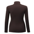 thumbnail image 2 of Women‘s Long Sleeve Rib Turtleneck Top Pullover Sweater L RED, 2 of 6