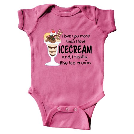 

Inktastic I Love You More Than Ice Cream and I really Like Ice Cream Gift Baby Boy or Baby Girl Bodysuit