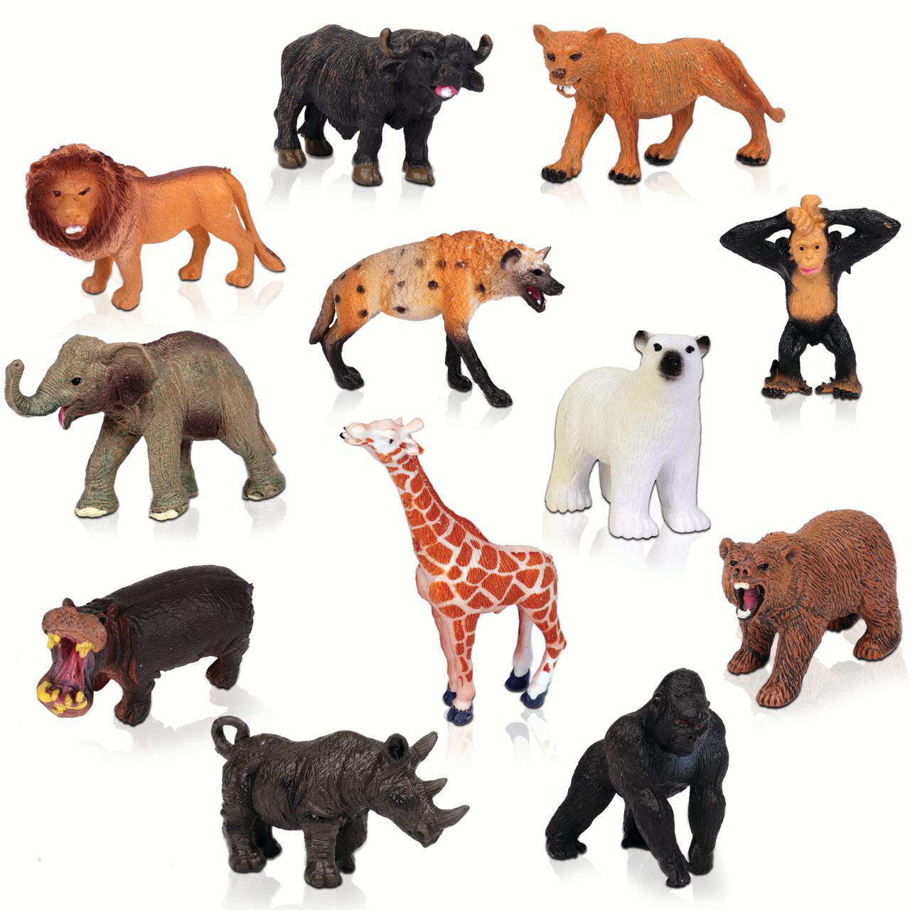 Animal Figures, Jungle Animal Toy Set 12 Pieces, playkidiz toys Realistic  Wild Vinyl Animals for Kids, Toddler, Child, Plastic Animal Party Favors  Learning Forest Farm Animal Toys Playset. 