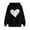 Black, variant on Women's Heart Hoodies, Sweatshirts for Women Pullover with Hood and Pockets Casual Long Sleeve Tops Fleece Lined Hooded Sweatshirt Drawstring Hoody Sweater
