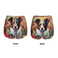 thumbnail image 3 of Gukieu Colorful Flower Dog Print Women's Sports Shorts with Drawstring Elastic Waistband for Running, Yoga, Fitness-Large, 3 of 7