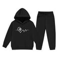 thumbnail image 5 of Fesfesfes Kids Printed Hooded Sweatshirt with Jogger Pants 2 Piece Set Boys Girls Casual Fleece Lined Outfit Long Sleeve Pullover Top and Bottoms Set(Black,13 Years), 5 of 6