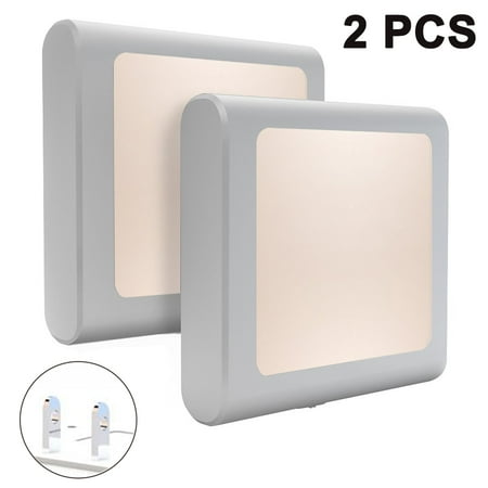 

Pack of 2 Plug-in LED Night Lights Ultra Slim Cool Touch Design Great for Bedroom Bathroom Hallway Stairways or Any Dark Room (Warm White)