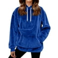 thumbnail image 2 of Fleece Sweatshirts Women Winter Hoodie With Kangaroo Pockets And Cat Carrier Pouch Dog Sweatshirt For Pet Mistress Warm Royal Blue XL, 2 of 5