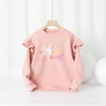 thumbnail image 2 of Hihipz Little Boy's T Shirt Bunny Printed Sweatshirt Tops Long Sleeve Ruffle Sleeve Graphic T-Shirt,Sizes 5-6, 2 of 7