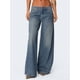 thumbnail image 4 of Pantalones Vaqueros Boyfriend de Pierna para Mujer - Vaqueros Holgados de Tiro Bajo - Estilo e-Girl Y2K Azul Oscuro M, 4 of 9