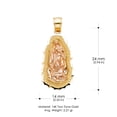 thumbnail image 3 of 14K Two Tone Gold Religious Our Lady of Guadalupe Charm Pendant with 0.8mm Box Chain Necklace - 22", 3 of 4