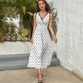 thumbnail image 3 of Black Polka Dots White Background Sleeveless Dress Dresses Women Summer Evening Dresses Ladies Bohemia Long Dresses, 3 of 9