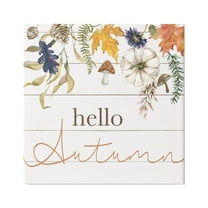 Stupell Industries Hello Autumn Botanicals Botanical & Floral Painting Gallery Wrapped Canvas Art Print Wall Art, 17 x 17
