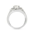 thumbnail image 5 of 2 Carat Center 7MM Round Cut Lab Created Moissanite Diamond Halo Split Shank Engagement Ring For Women In 14K White Gold Over Sterling Silver (G-H Color, VVS1 Clarity, 2 Cttw)-4, 5 of 8