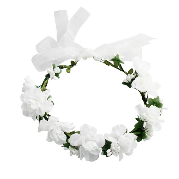 Zehuanyu Beach Style Garland Wreath Headgear Simulation Floral Leaves Headband Hair Loop Wreath Headband Wedding Bridal Hair Accessories