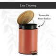 thumbnail image 4 of Terracotta Trash Can with Bamboo Lid and Pedal, 2.5L Capacity, 4 of 7