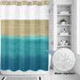 thumbnail image 2 of No Hook Shower Curtain, Teal Blue Ombre Shower Curtains for Bathroom with See Through Top Window, Modern Abstract Gradient Art Waterproof & Washable Bath Curtain Stall 48"x72", 2 of 9