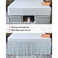thumbnail image 7 of Blue Plaid Wrap Around Bed Skirts for Queen Bed 18" Drop,Bed Skirt with Adjustable Elastic Belt Dust Ruffle Bed Valance for Bedroom Hotel Country Cute Love Pastoral Heart Lattice Bed Frame Cover, 7 of 7