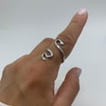 thumbnail image 3 of SS DESIGNS Silver Adjustable Snake Animal Ring-Gift For Her-Thumb Thick Open Band Ring, 3 of 9