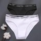 thumbnail image 3 of Bragas de algodón de M-XXL para mujer, ropa interior Sexy de tiro bajo con cinturón con letras, lencería íntima de talla grande, 2 unids/set, 3 of 5