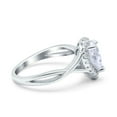 thumbnail image 2 of Simulated Cubic Zirconia Size-5 Teardrop Pear Halo Twist Infinity Shank Art Deco Engagement Wedding Bridal Ring 925 Sterling Silver, 2 of 6
